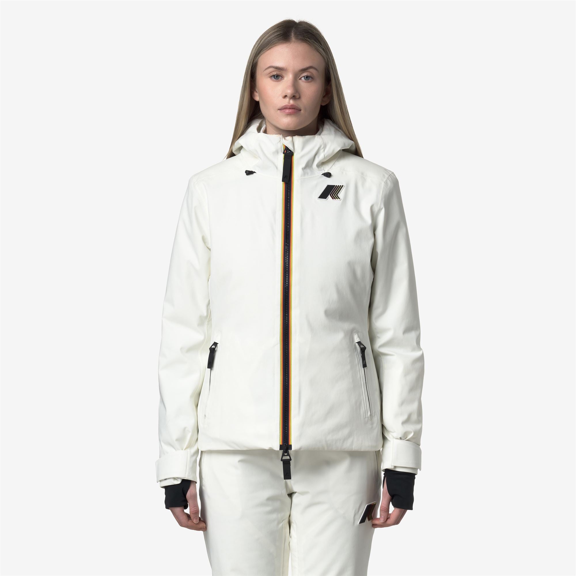 k-way-labresse-2l-twill-veste-mi-longue-femme-white-gardenia image 1