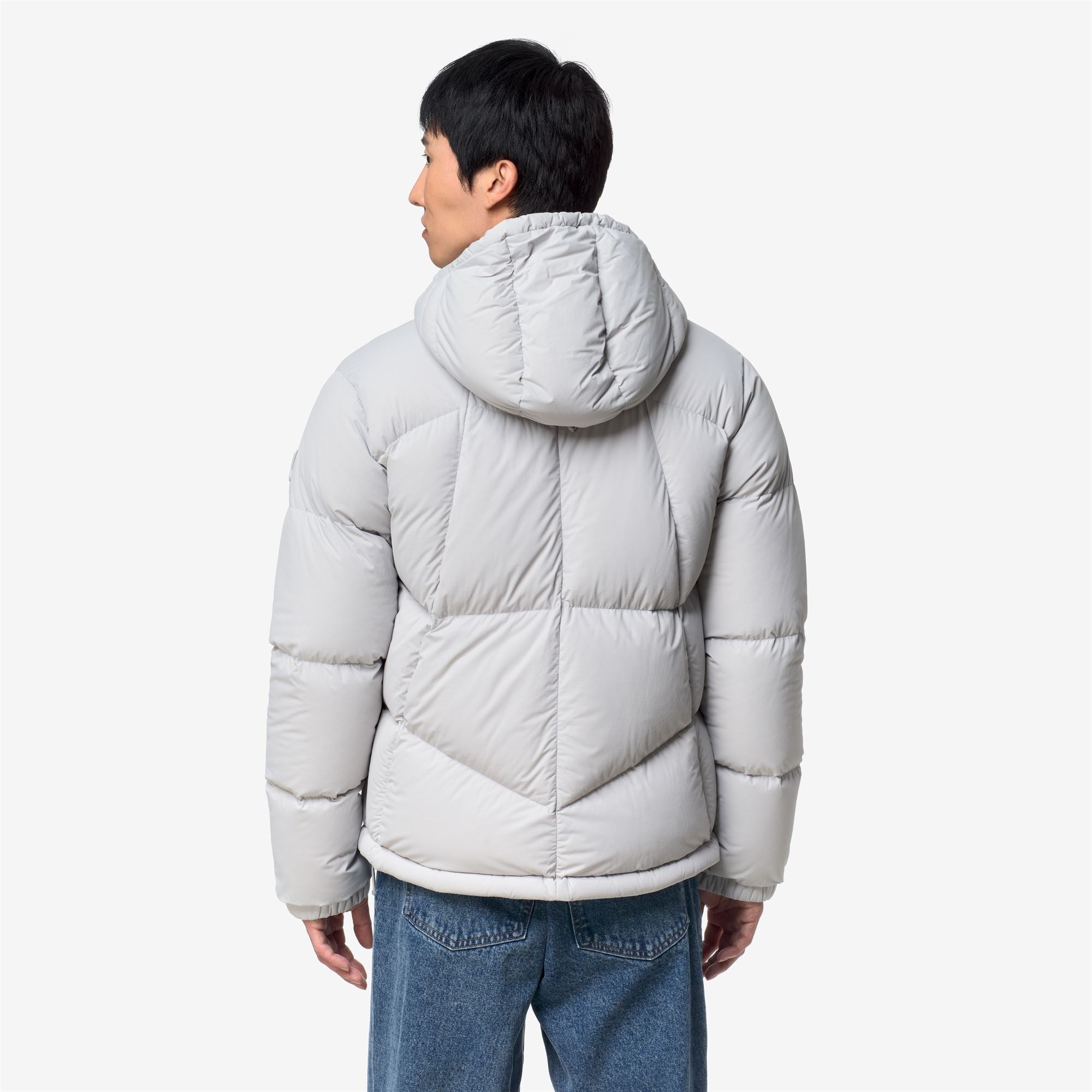 k-way-quill-fancy-nylon-doudoune-courte-homme-duvet-grey-ash image 3