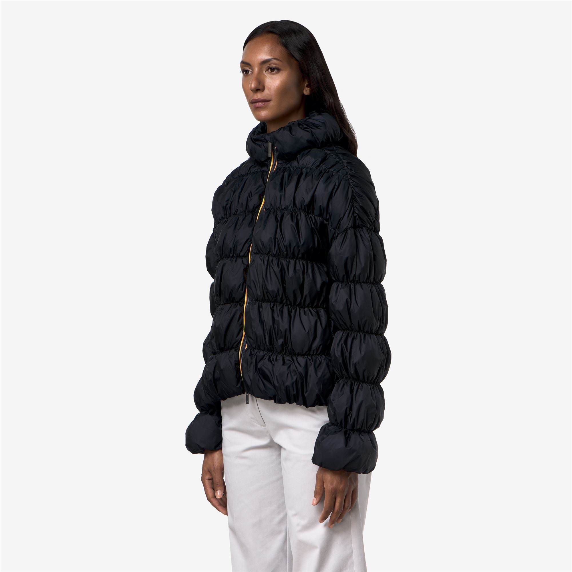 k-way-frayn-maxi-ruffles-veste-courte-femme-blue-depth image 2