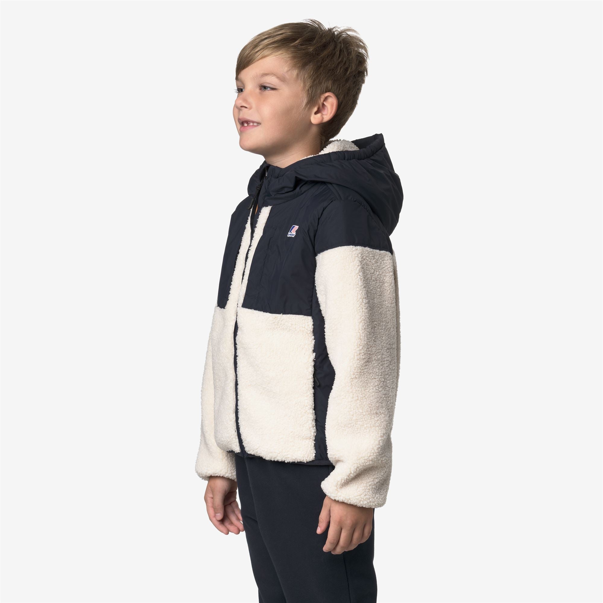k-way-p-samson-4-0-orsetto-polaire-sherpa-enfant-blue-depth-ecru image 2