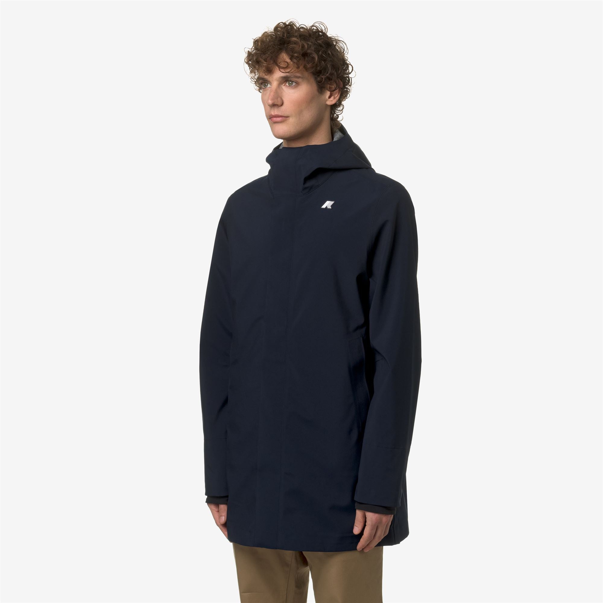 k-way-tommy-bonded-jersey-parka-3-4-homme-blue-depth image 2