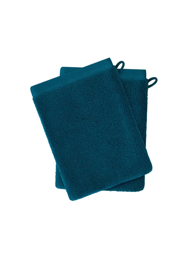 pyrenex-set-de-deux-gants-de-toilette-hana-bleu-paon image 1