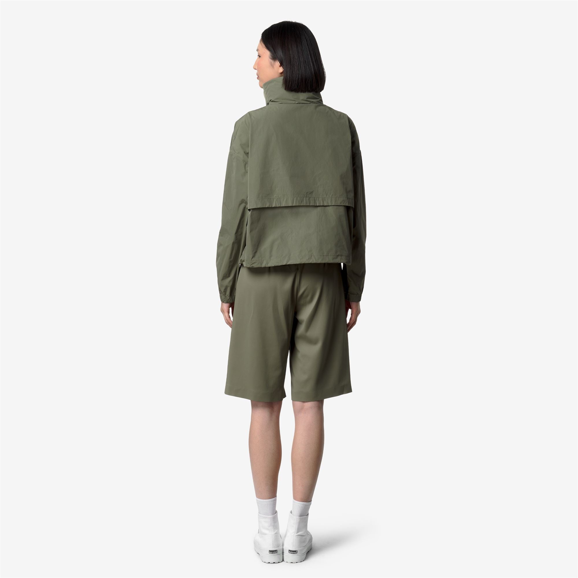 k-way-aubette-memory-touch-veste-courte-femme-green-lichen image 3