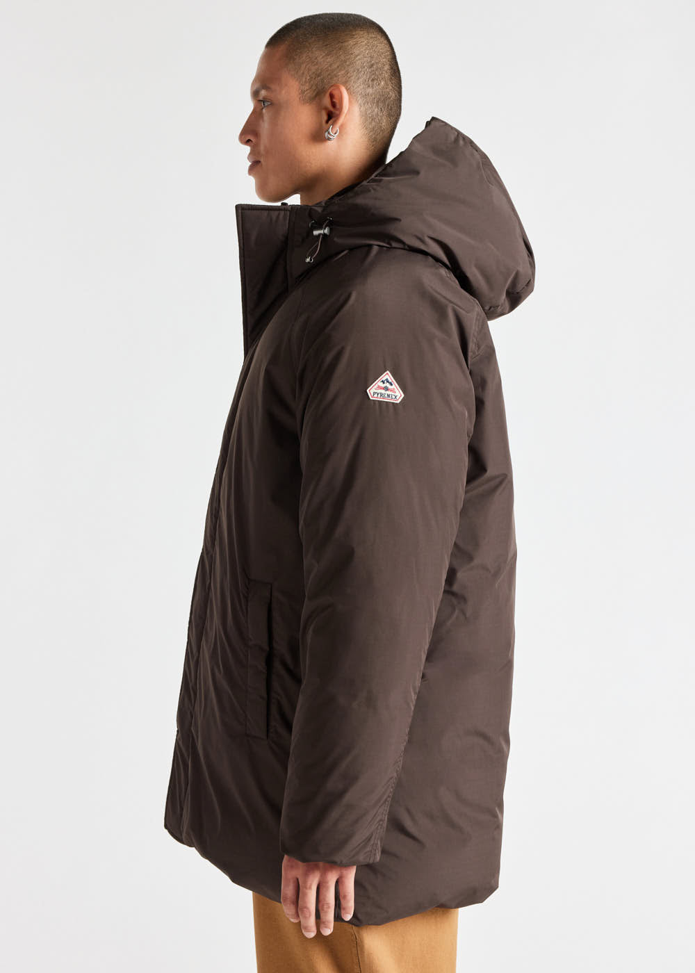pyrenex-spark-parka-capuche-homme-en-duvet-naturel-marron image 4