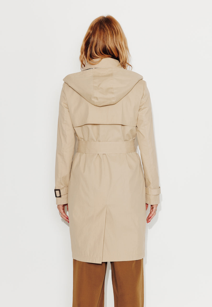 trench-coat-rosier-trench-mi-long-capuche-amovible-en-coton-d-perlant-beige image 6