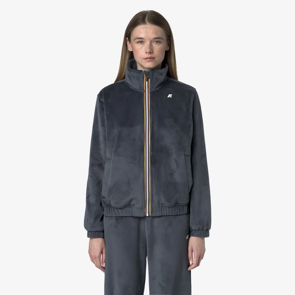 k-way-viviette-velour-polar-veste-r-versible-femme-blue-airforce image 1