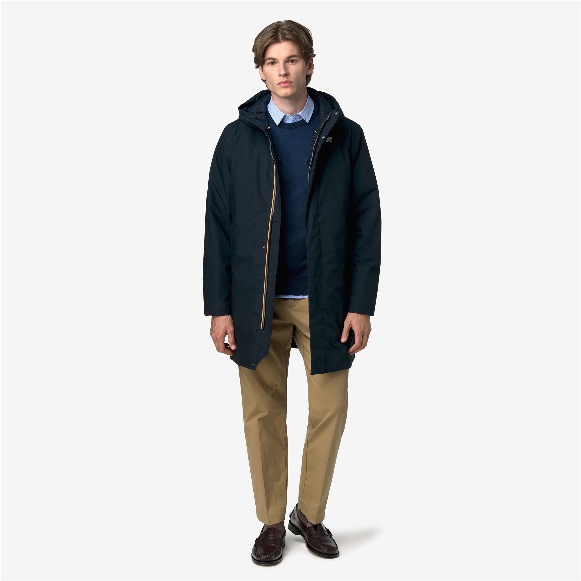 k-way-thomas-warm-micro-canvas-veste-longue-homme-blue-depth image 4