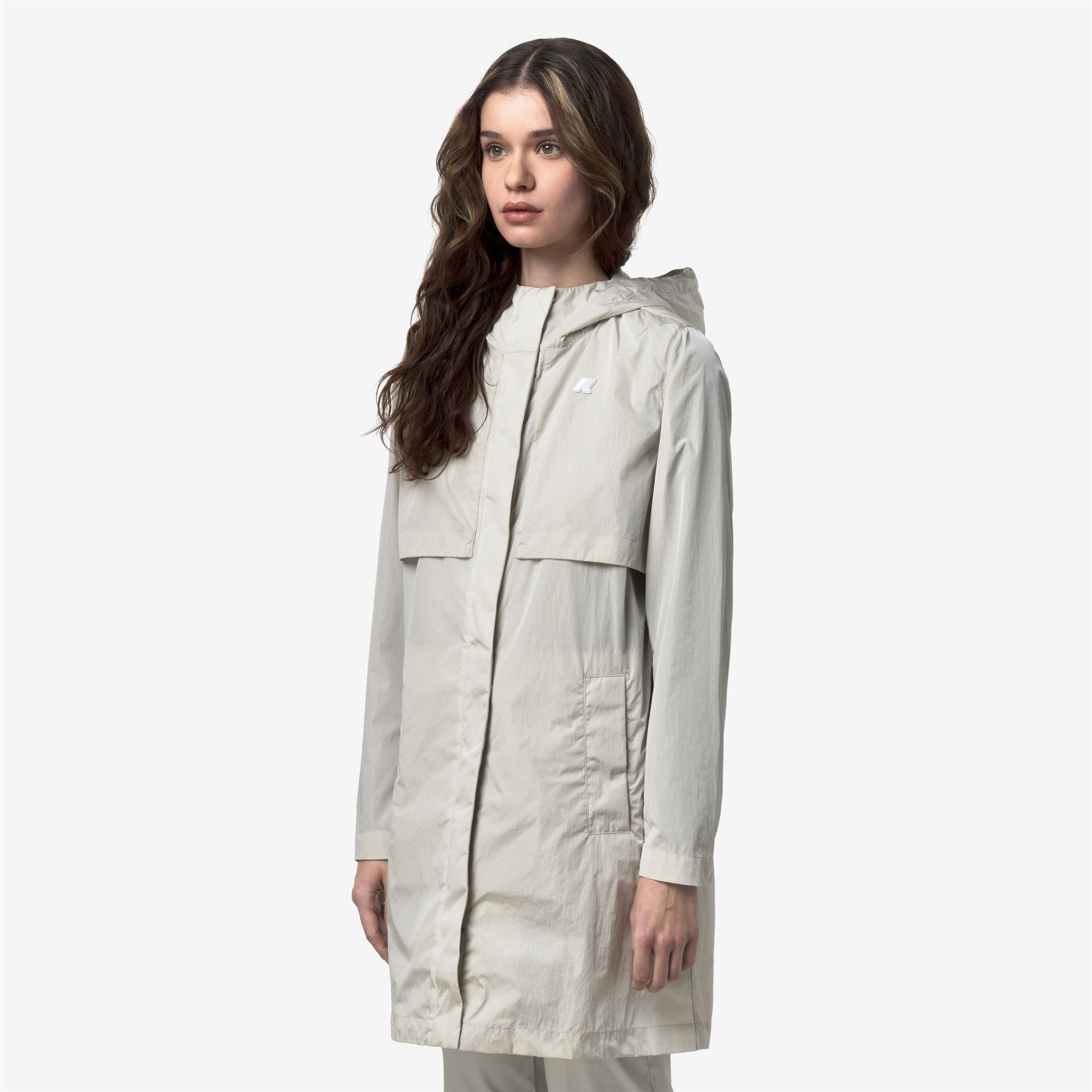 k-way-sophilene-satin-glass-veste-mi-longue-femme-beige-lt image 2