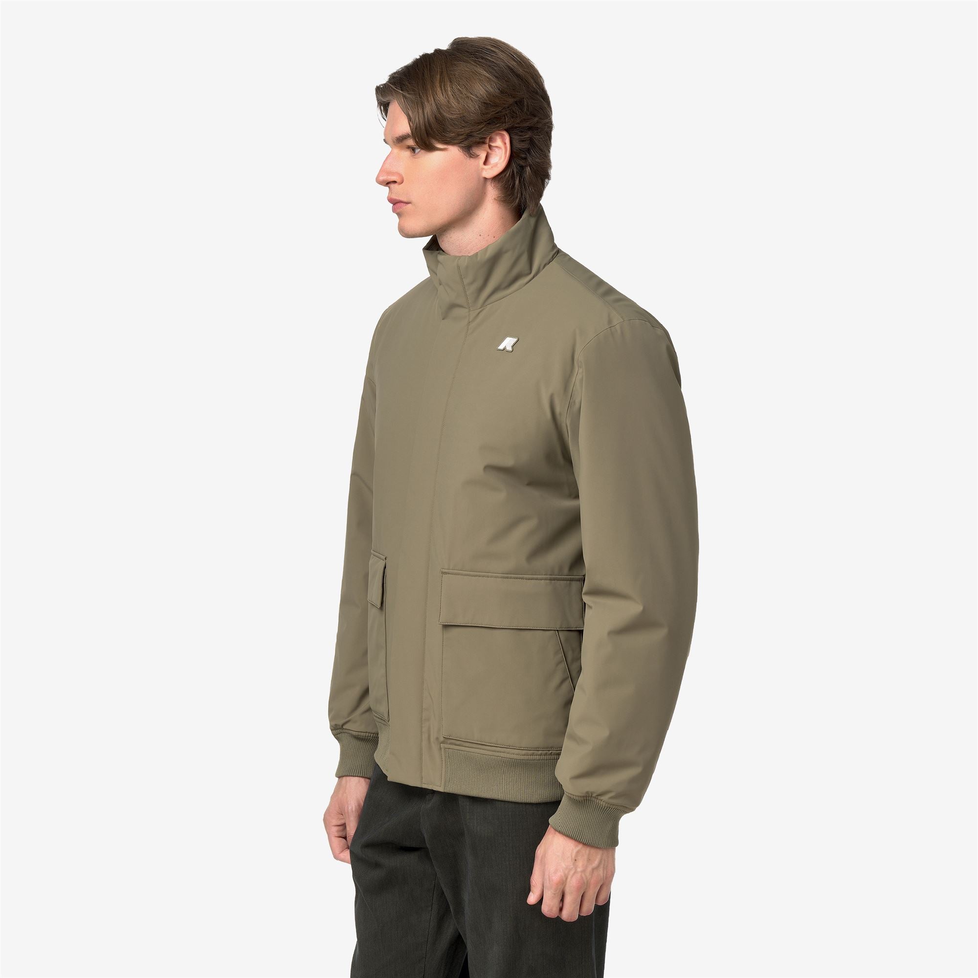 k-way-herve-st-warm-veste-marin-mi-longue-homme-green-army image 2