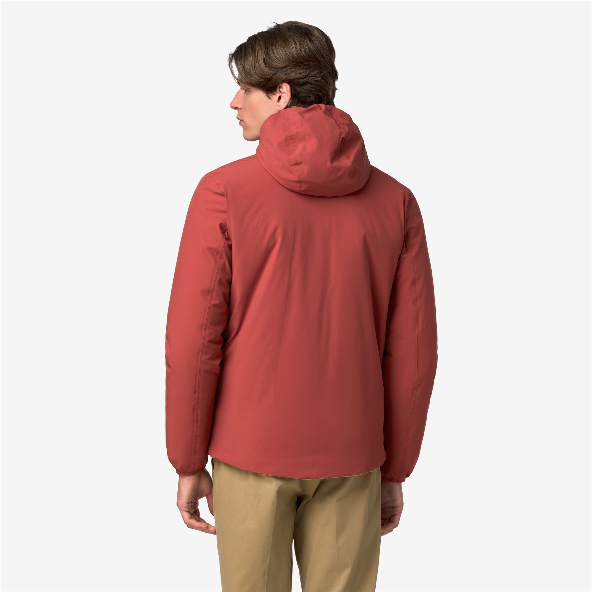 k-way-jack-st-warm-double-veste-courte-r-versible-homme-red-dk-chili-beige-khaki image 3