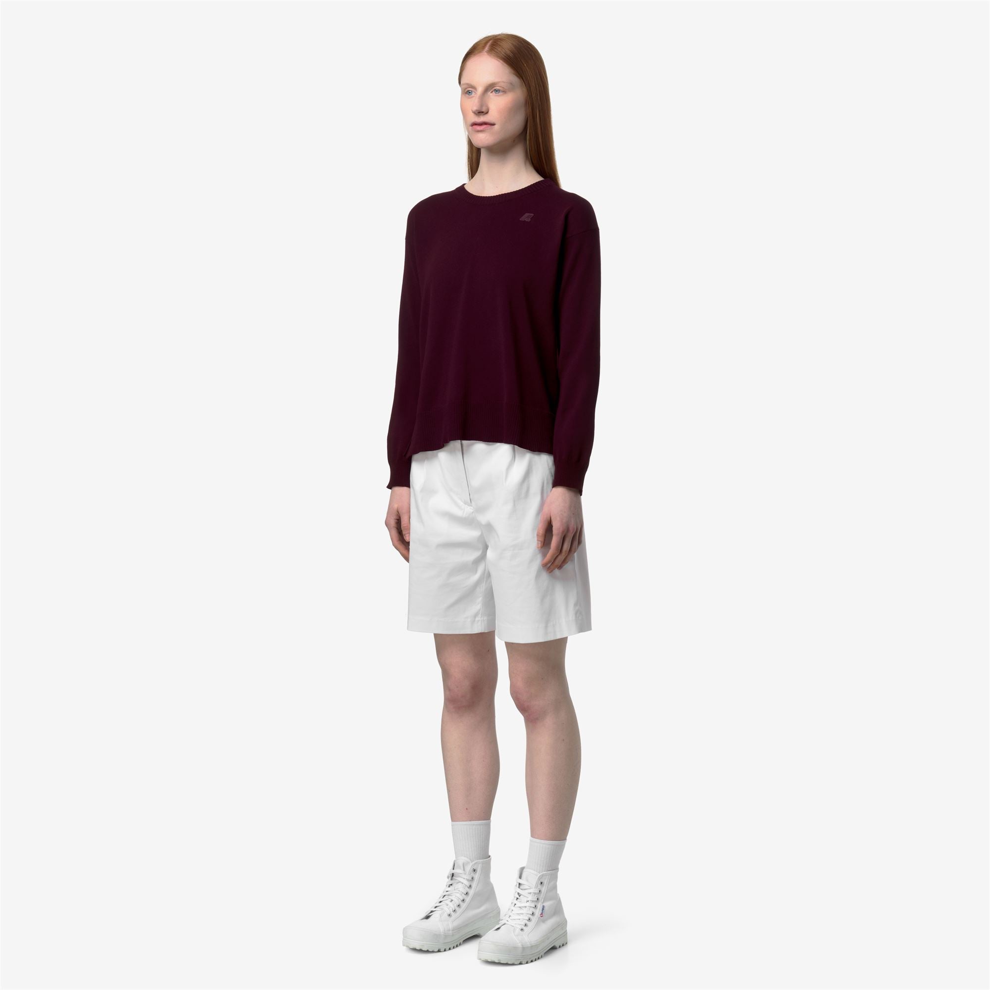 k-way-domitine-cotton-pull-crop-femme-violet-burnished image 2