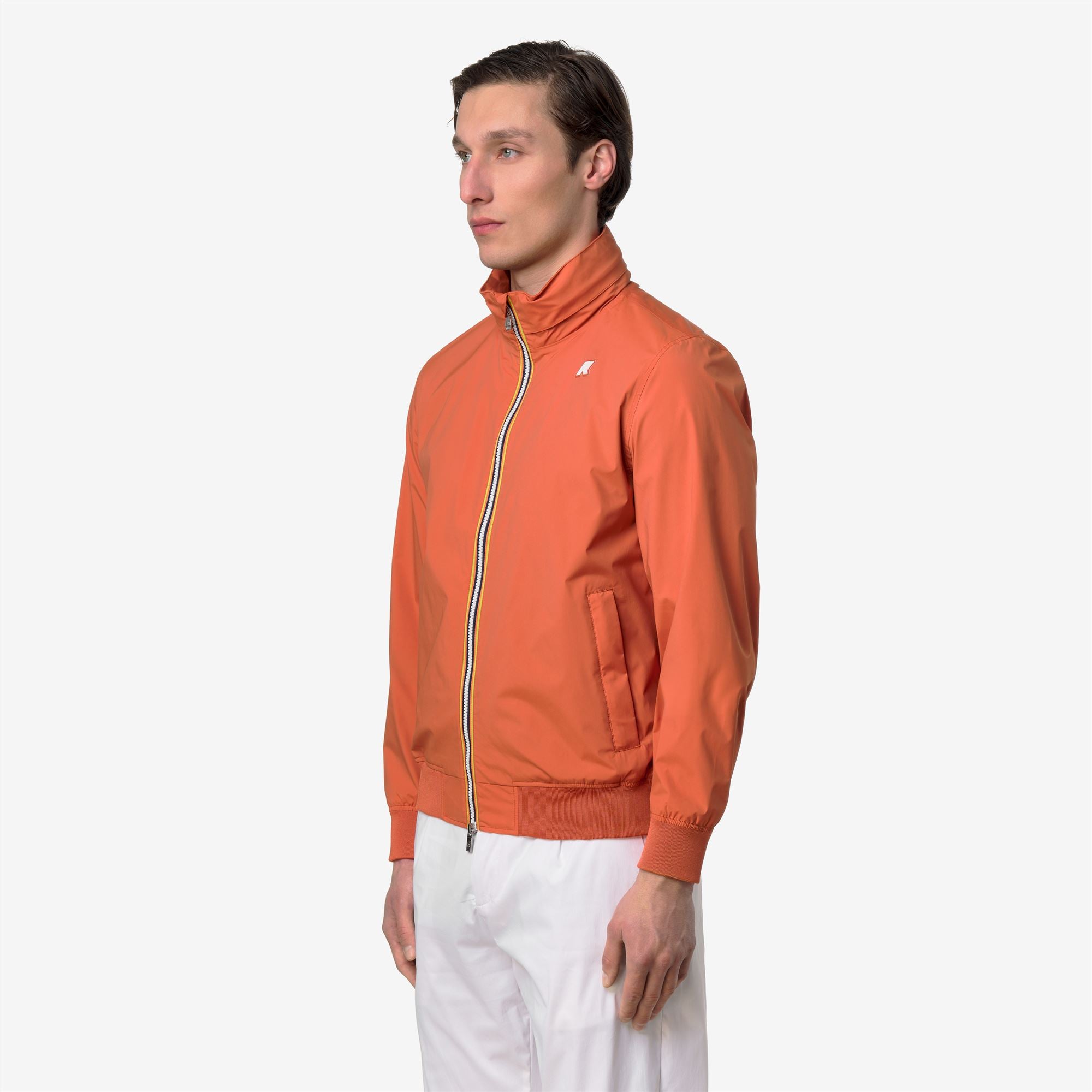 k-way-amaury-stretch-nylon-jersey-veste-courte-homme-orange-brownish image 2
