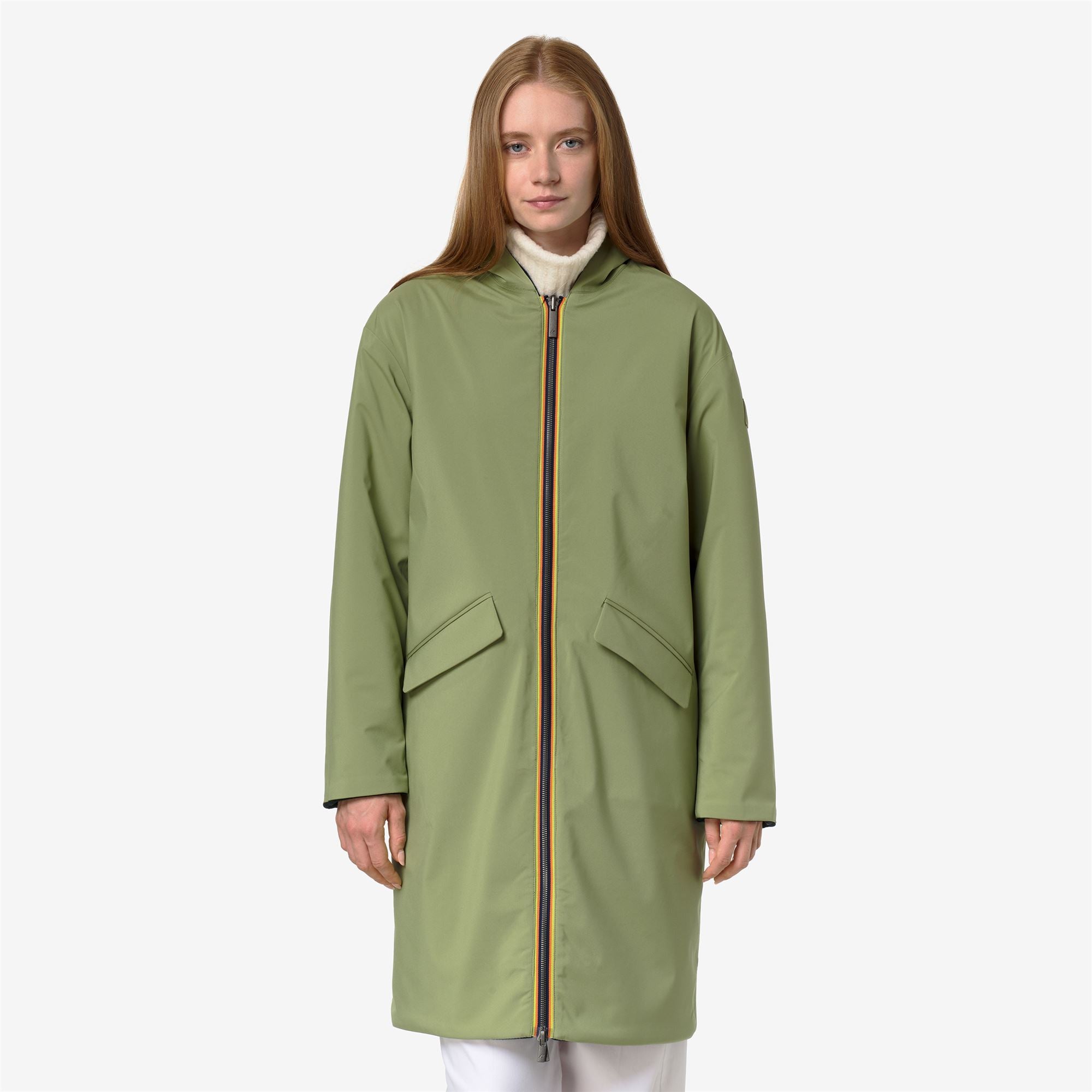 k-way-shala-wool-bonded-double-manteau-long-3-4-r-versible-femme-blue-depth-gree image 7