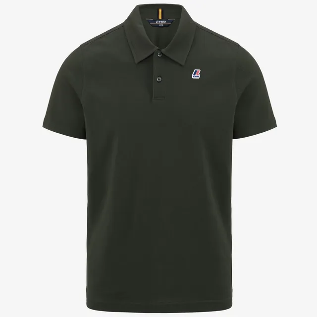 k-way-gregoire-tape-polo-homme-green-blackish image 1