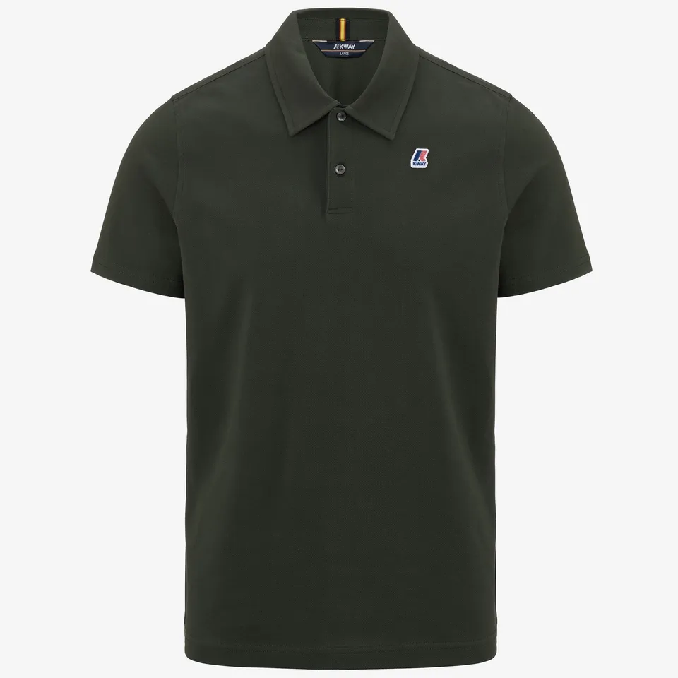 k-way-gregoire-tape-polo-homme-green-blackish image 1