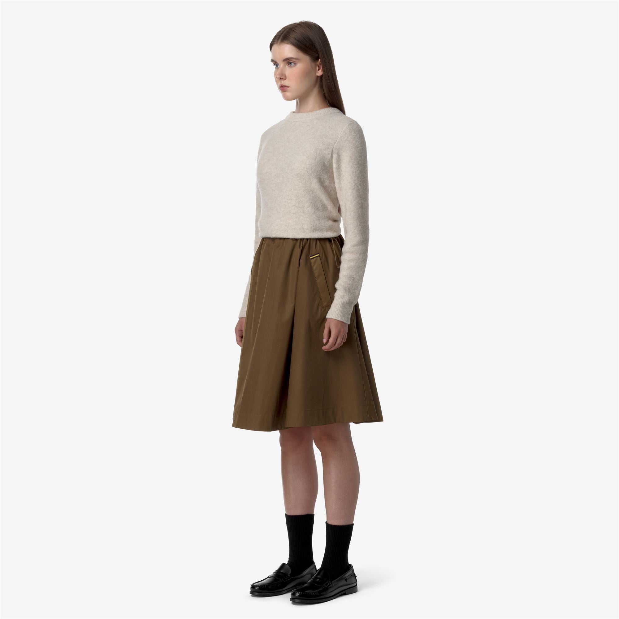 k-way-gaela-satin-jupe-midi-femme-brown-corda image 2