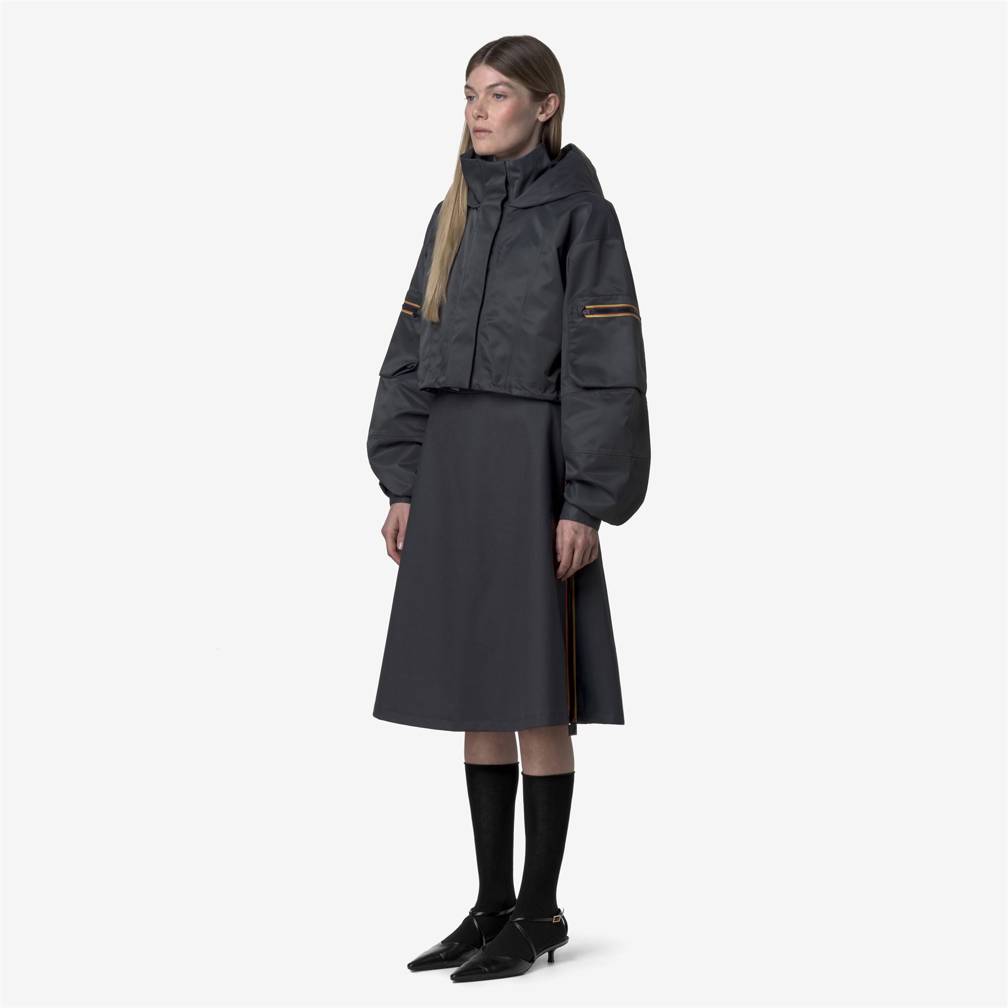 k-way-jaxie-tech-shiny-twill-veste-court-femme-blue-night image 2