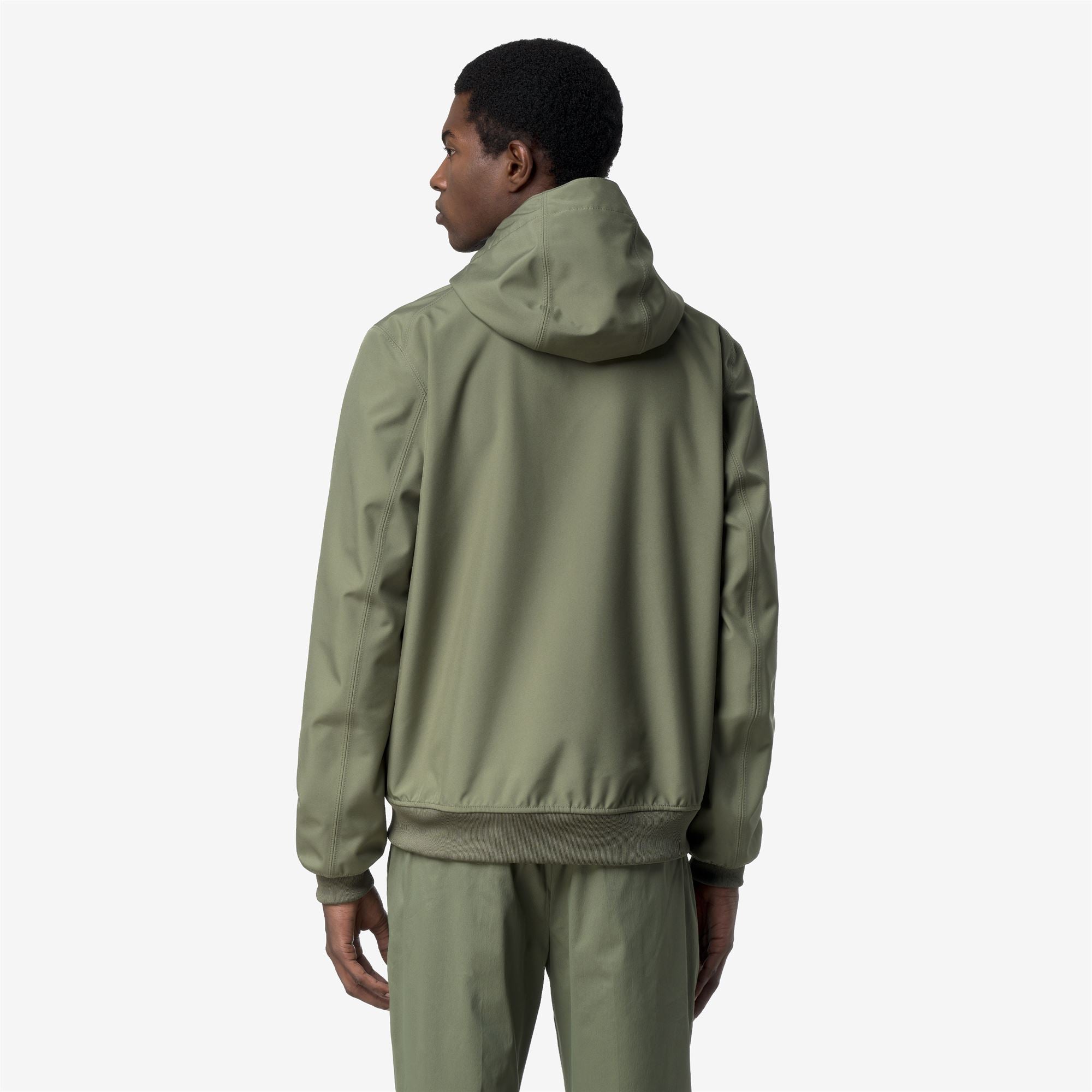 k-way-joachim-bonded-jersey-veste-court-homme-green-lichen image 3