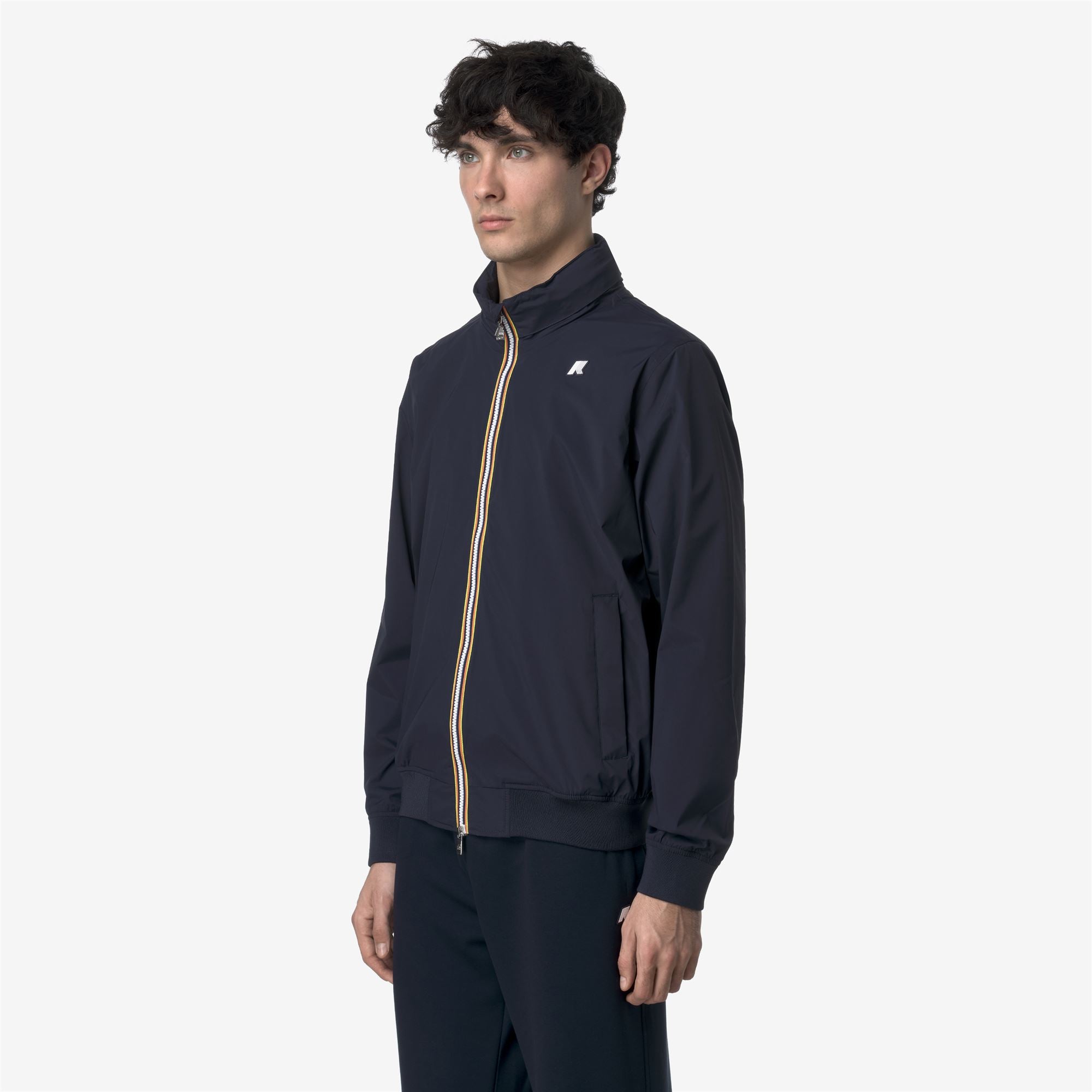 k-way-amaury-stretch-nylon-jersey-veste-court-homme-blue-depth image 2
