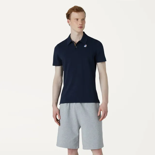 k-way-gregoire-tape-polo-homme-blue-depth image 1