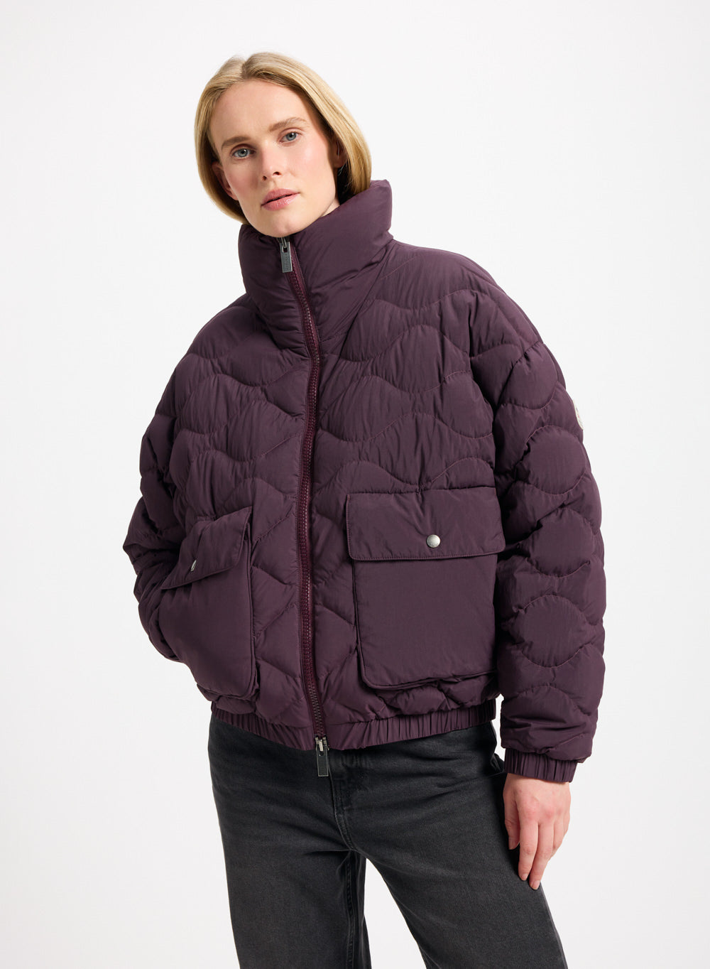 pyrenex-enola-doudoune-courte-bomber-bordeaux image 1