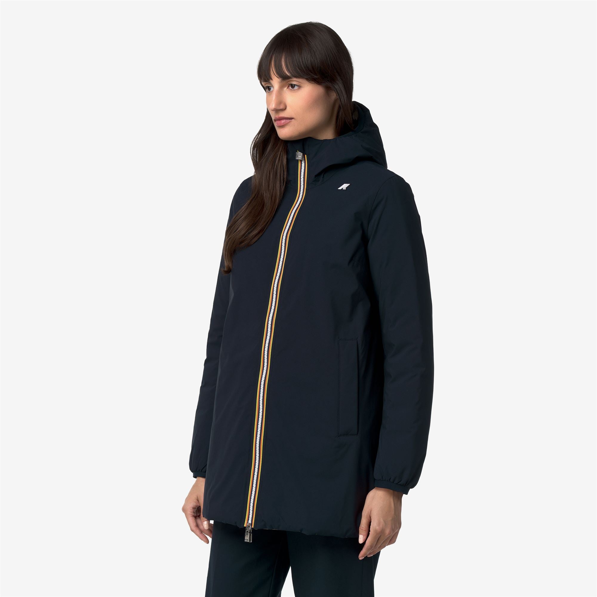 k-way-sophie-st-thermo-double-veste-mi-longue-femme-blue-depth-green-army image 2
