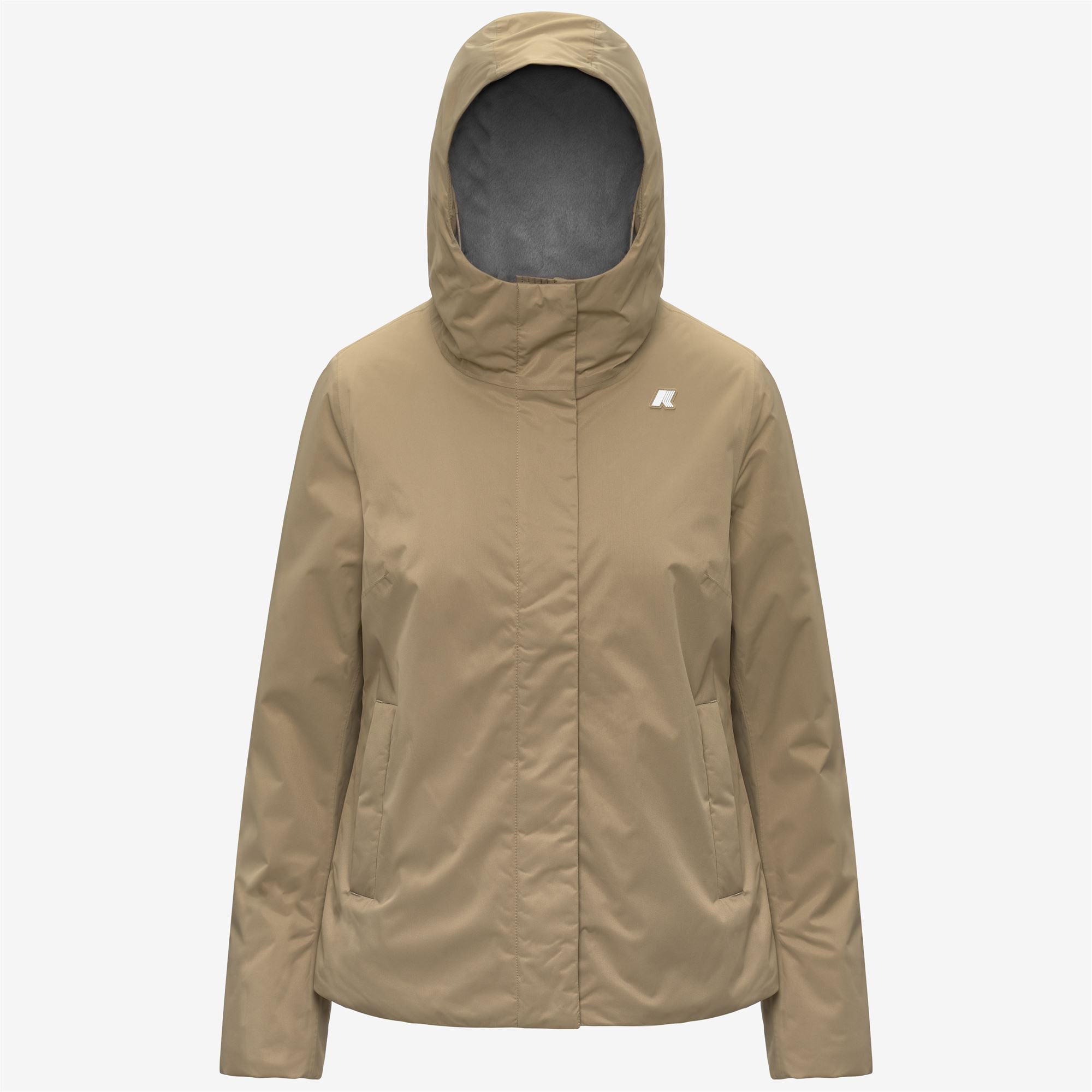k-way-lil-twill-soft-beaver-veste-courte-femme-beige-khaki-grey-warm image 4