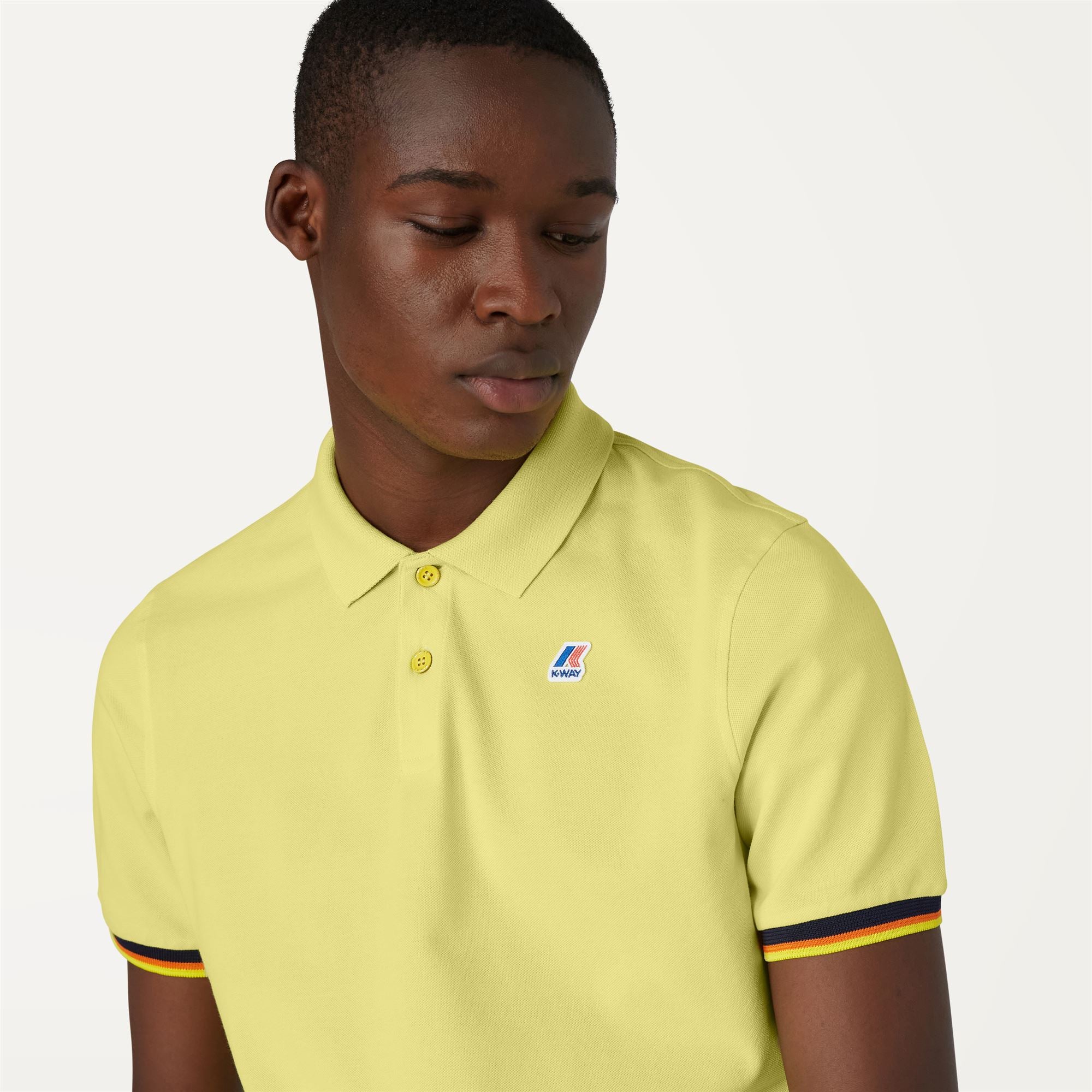k-way-vincent-contrast-stretch-polo-homme-yellow-sheen image 4