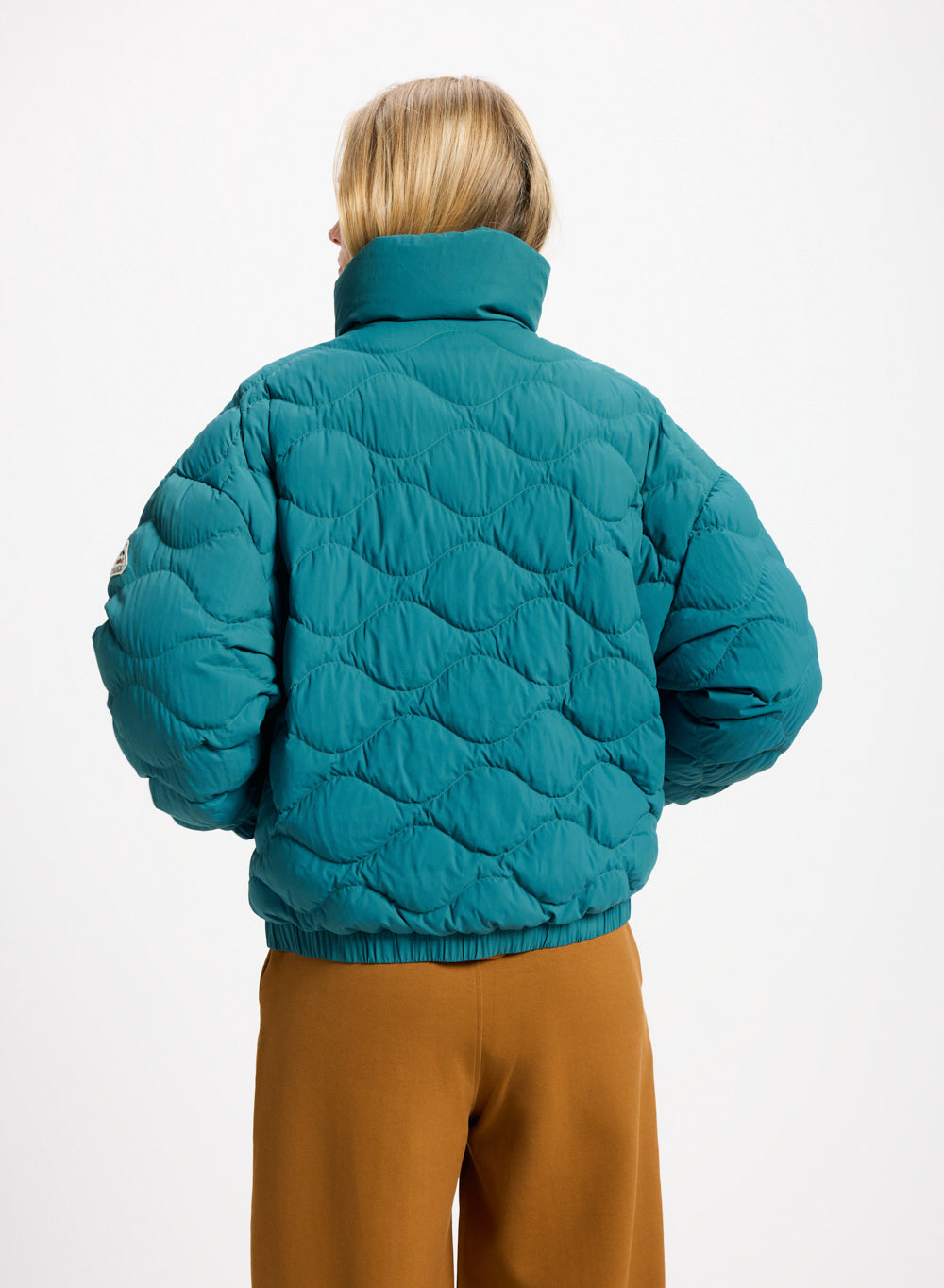 pyrenex-enola-doudoune-courte-bomber-turquoise-duvet image 4
