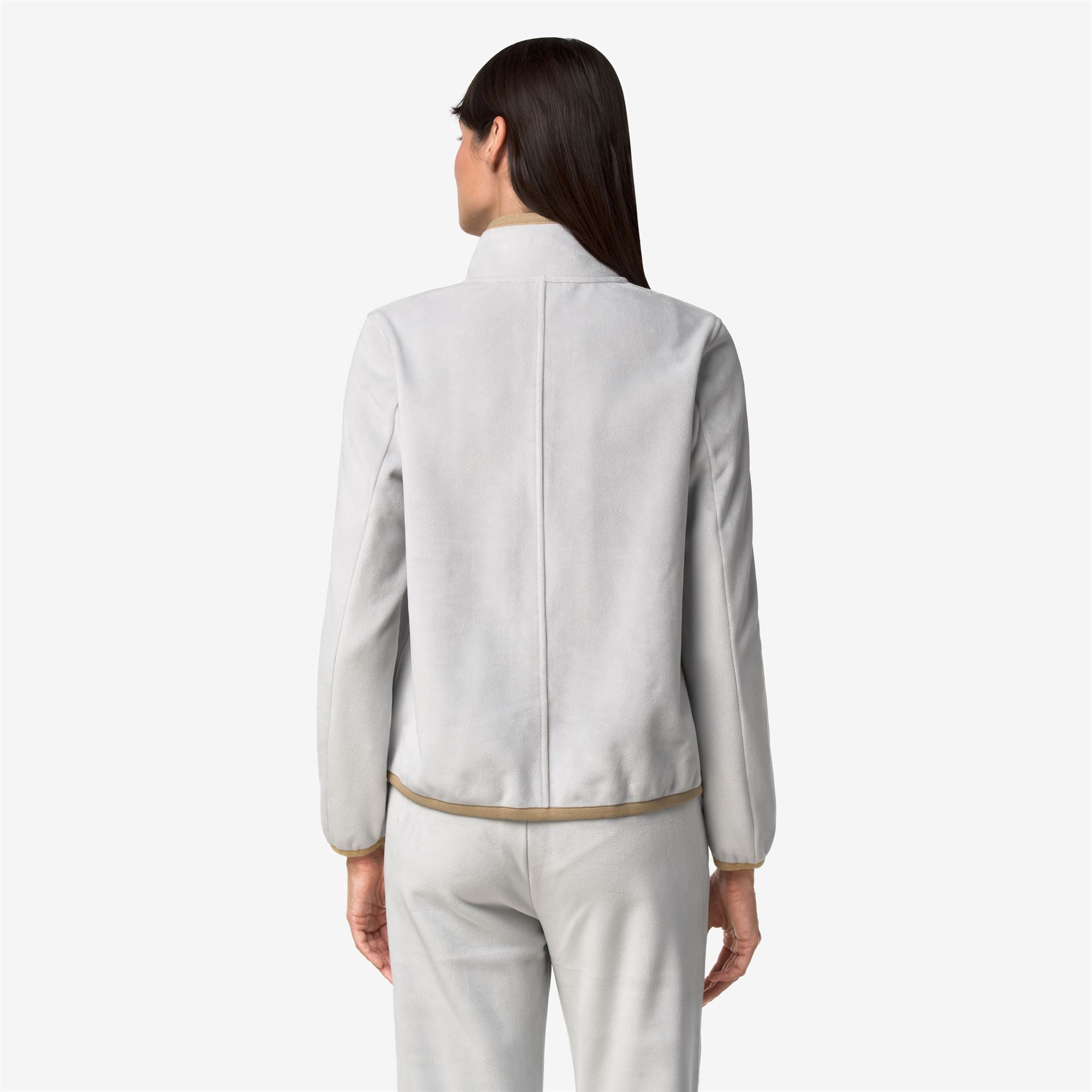 k-way-tuda-velour-polar-veste-polaire-femme-grey-ash-beige-khaki image 3