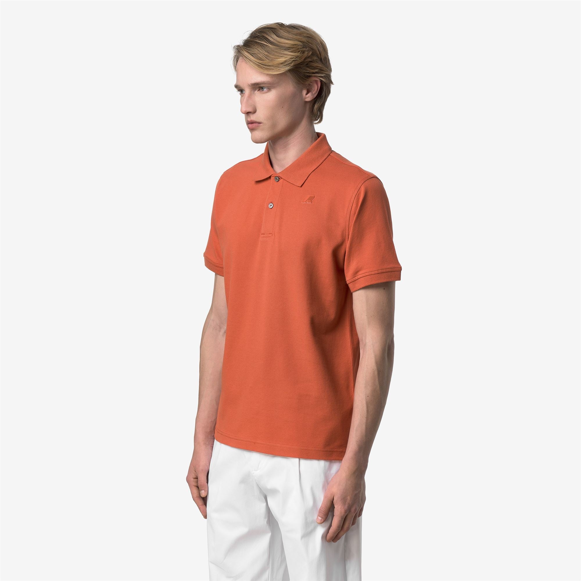 k-way-amedee-pique-slim-polo-homme-orange-brownish image 2