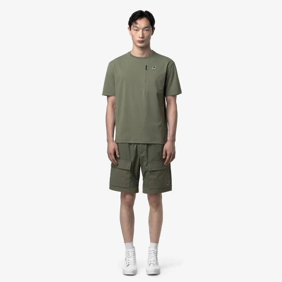 k-way-breger-short-de-sport-homme-green-lichen image 1