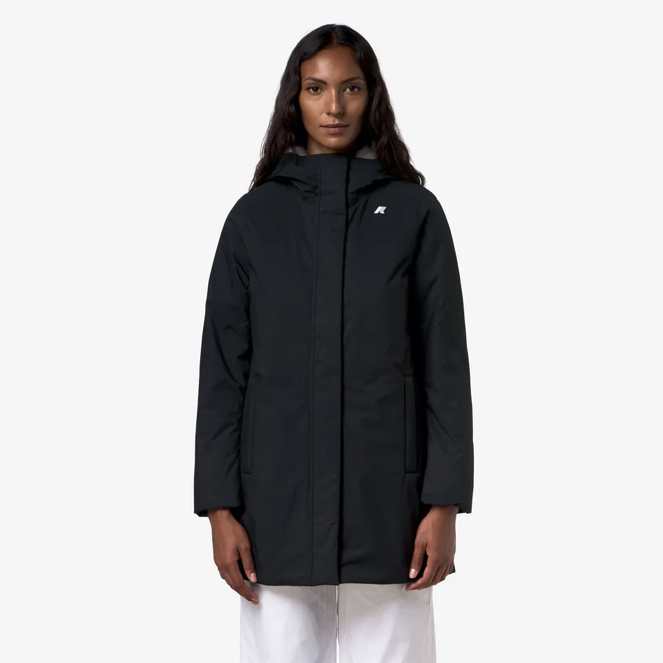 k-way-sophie-twill-soft-beaver-veste-3-4-femme-black-pure-grey-warm image 1