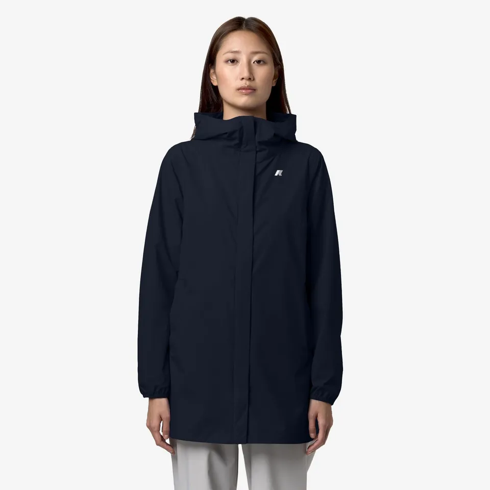 k-way-sophie-stretch-dot-veste-mi-longue-femme-blue-depth image 1