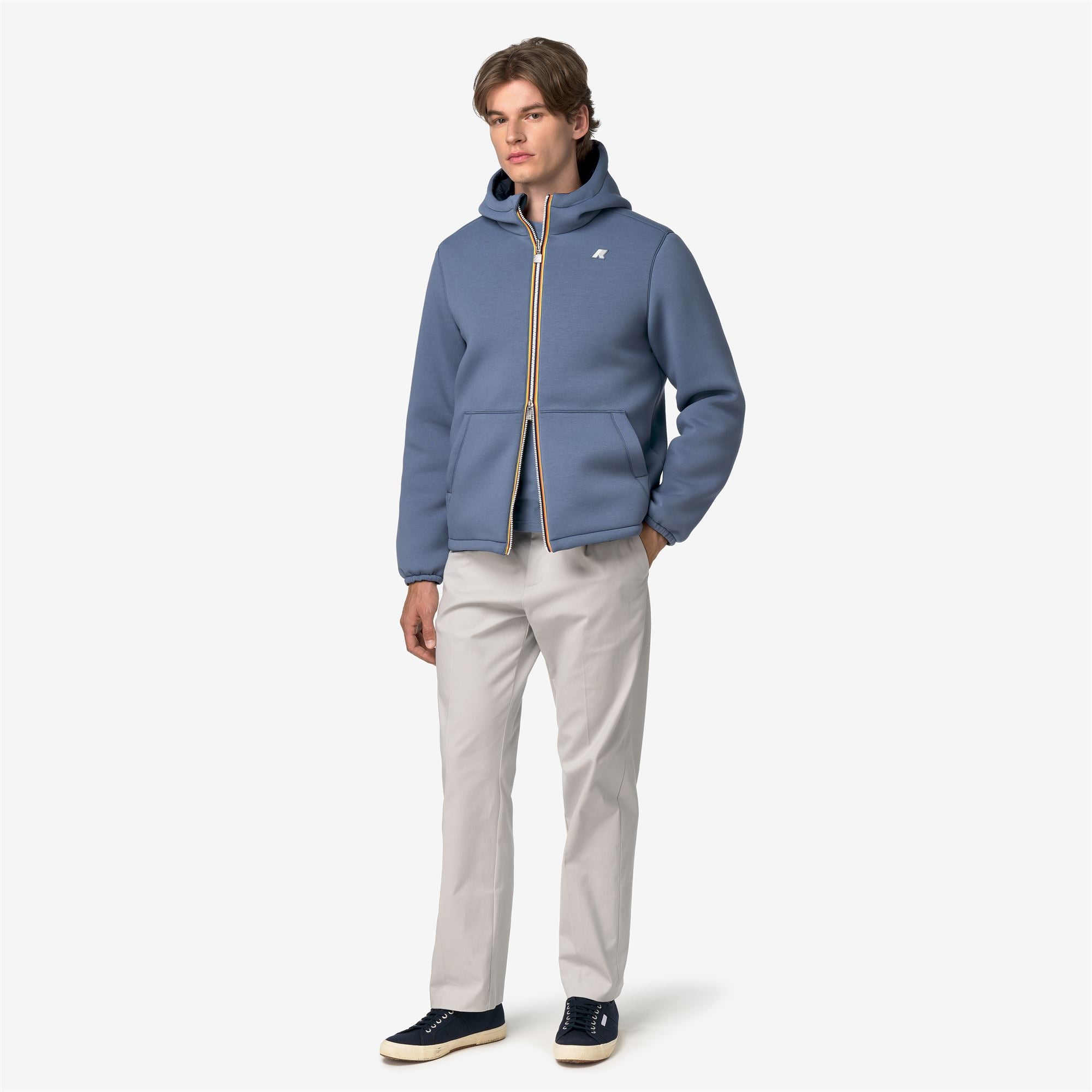 k-way-jack-spacer-nylon-double-veste-courte-r-versible-homme-blue-wild-blue-dept image 4