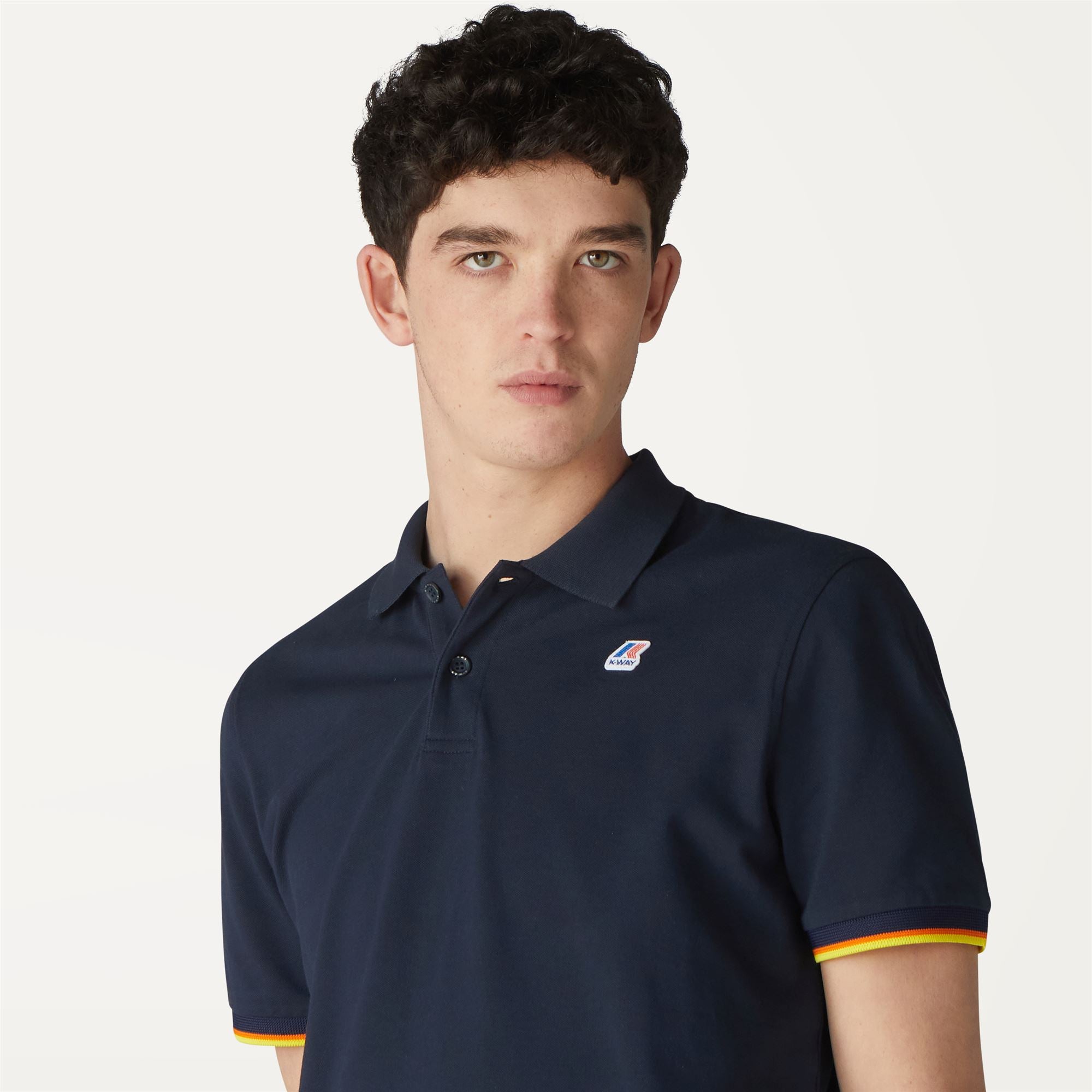 k-way-vincent-contrast-stretch-polo-homme-blue-depth image 4