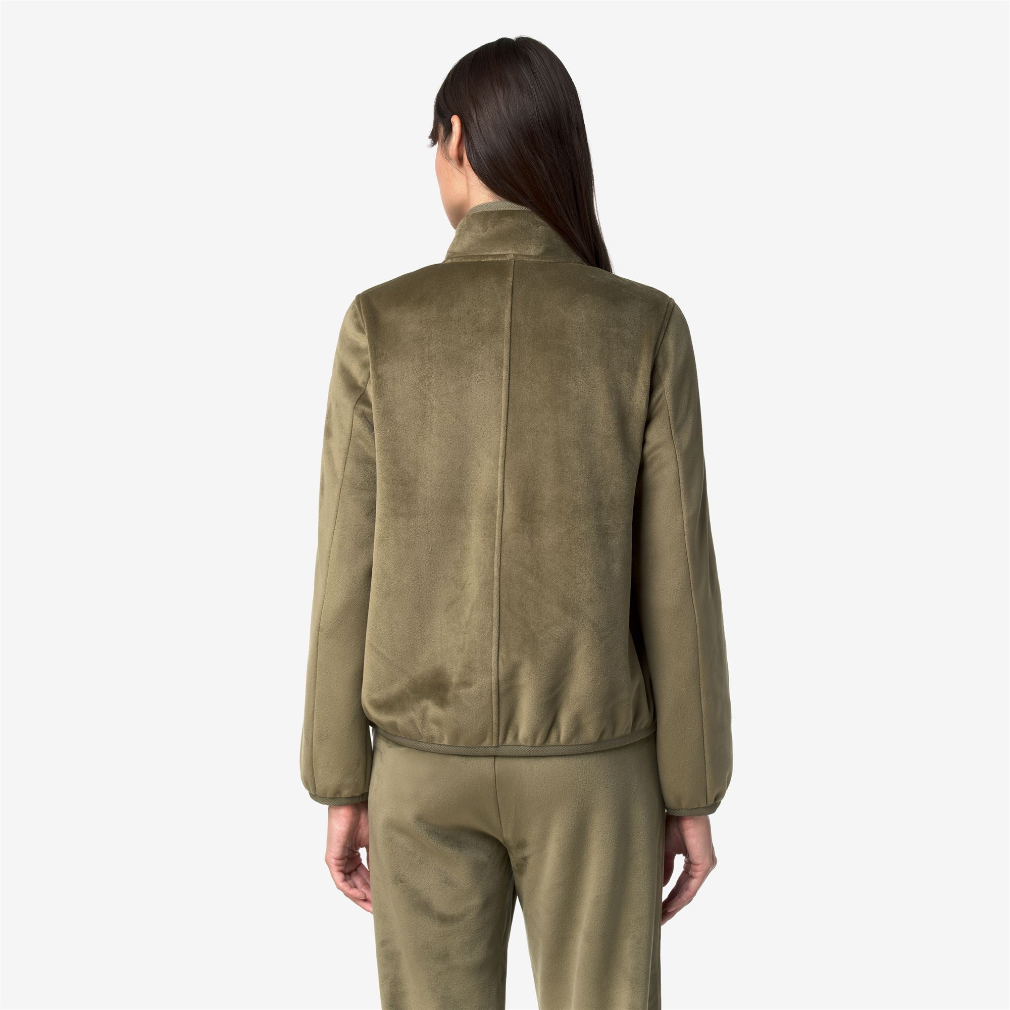 k-way-tuda-velour-polar-veste-polaire-femme-green-army image 3