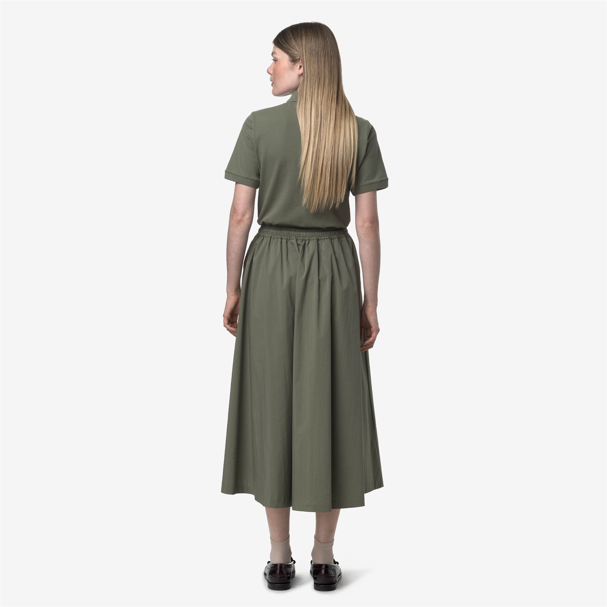 k-way-mosella-light-poplin-tech-jupe-longue-femme-green-lichen image 3
