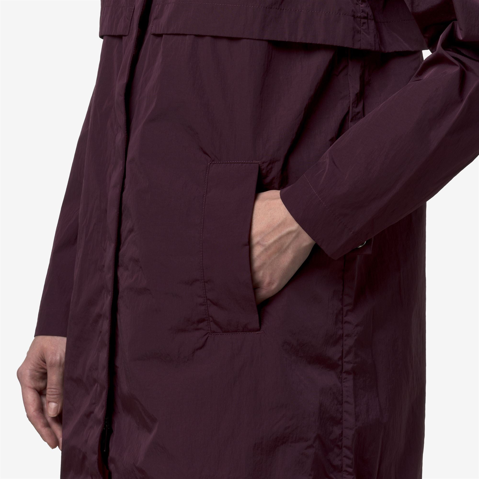 k-way-sophilene-satin-glass-veste-longue-femme-violet-mauve-wine image 4