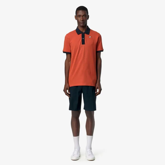 k-way-vic-vormir-piqu-polo-homme-orange-brownish-blue-depth image 1