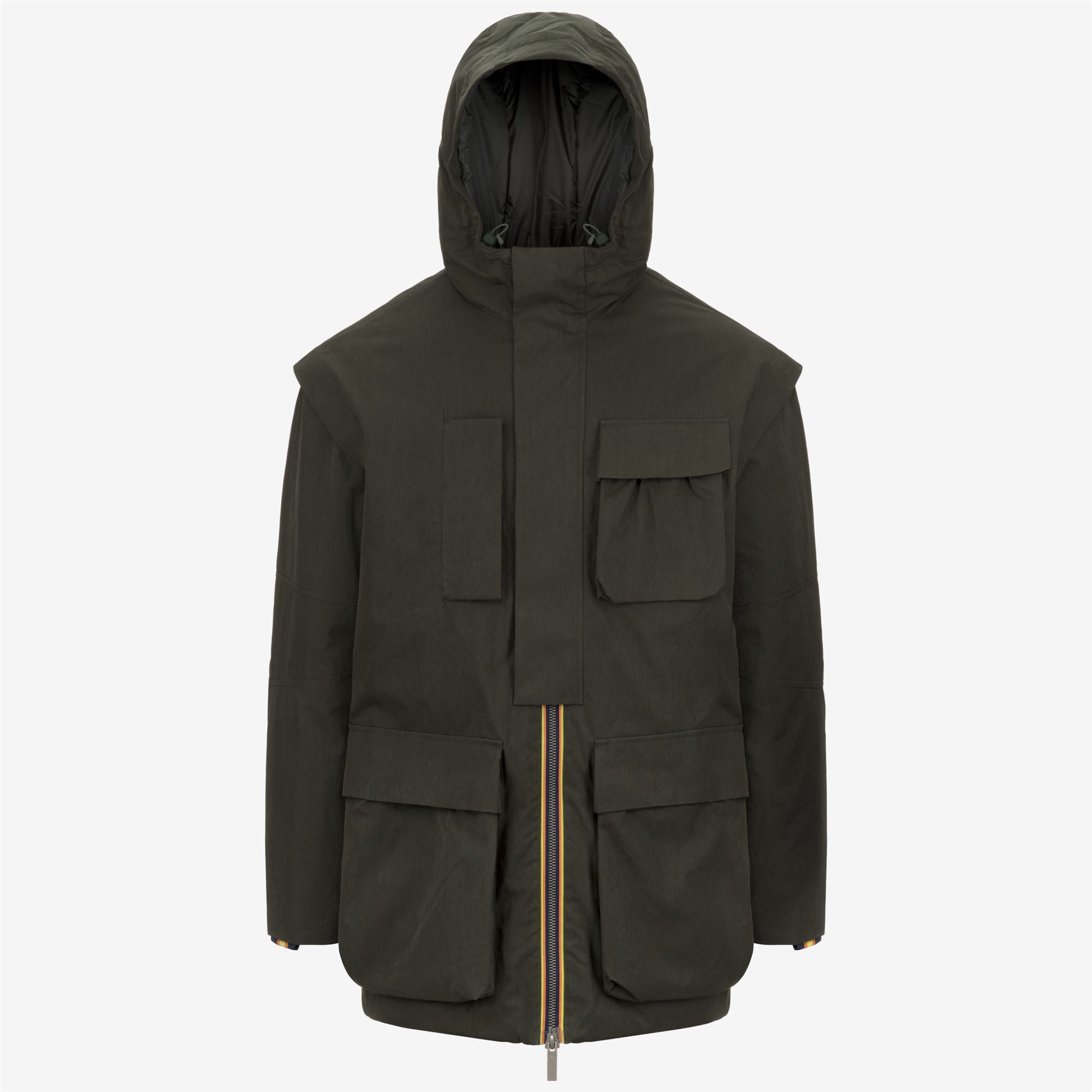 k-way-otto-cotton-feel-parka-mi-saison-homme-green-blackish image 5