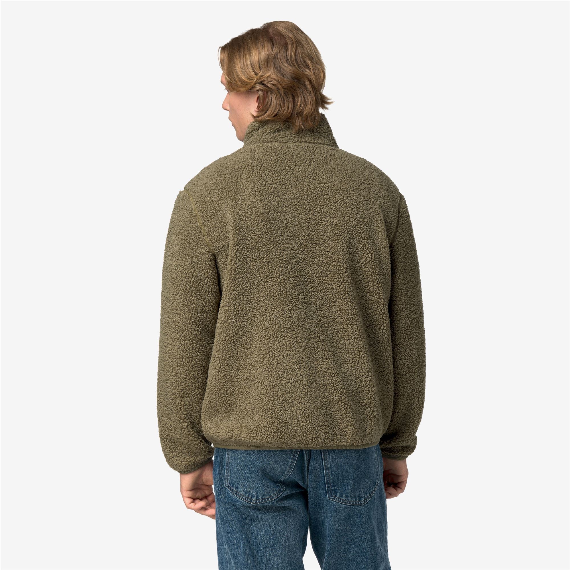 k-way-pascal-sherpa-polar-double-veste-polaire-r-versible-homme-green-army image 3