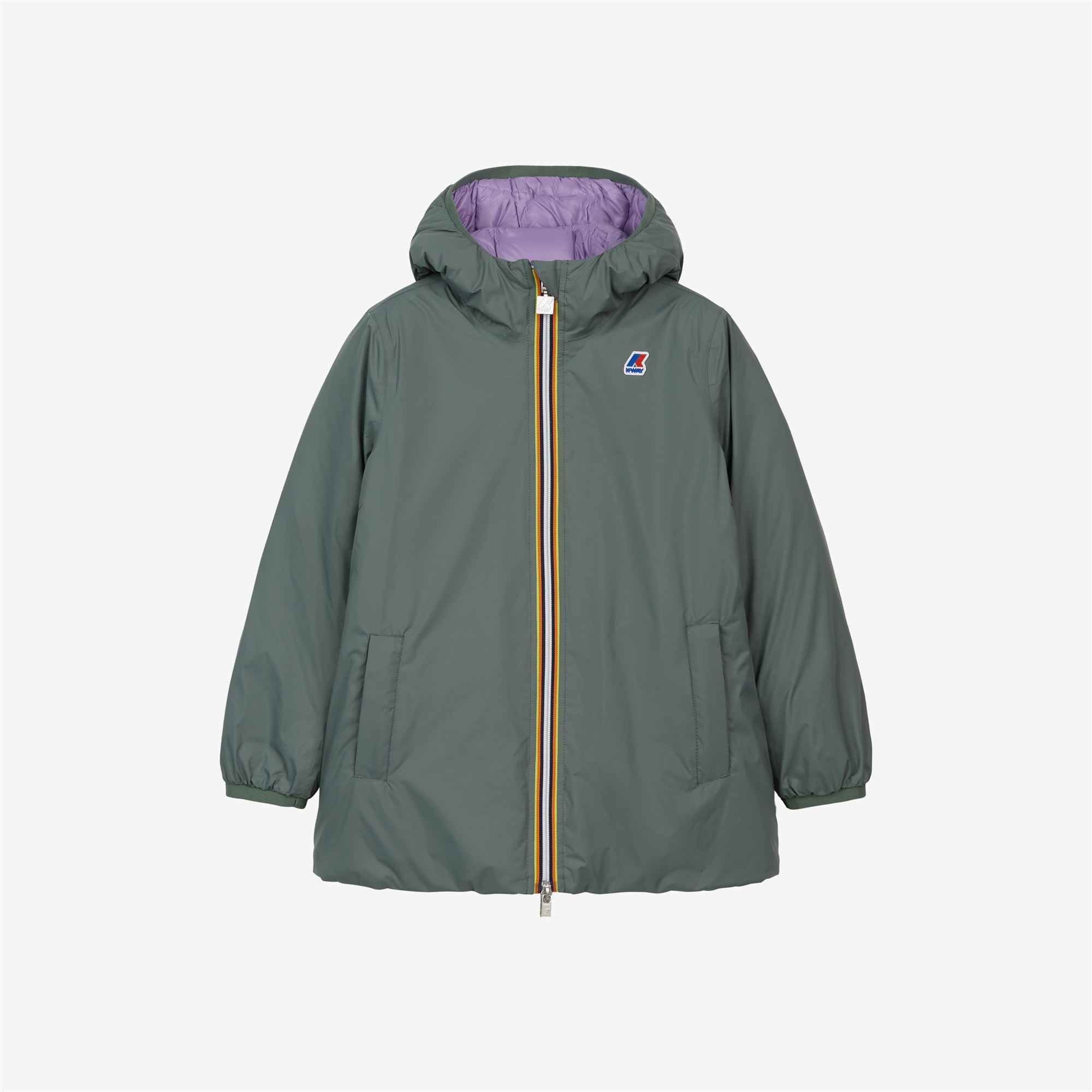 k-way-p-sophie-thermo-plus-2-double-veste-mi-longue-fille-green-laurel-violet-la image 5