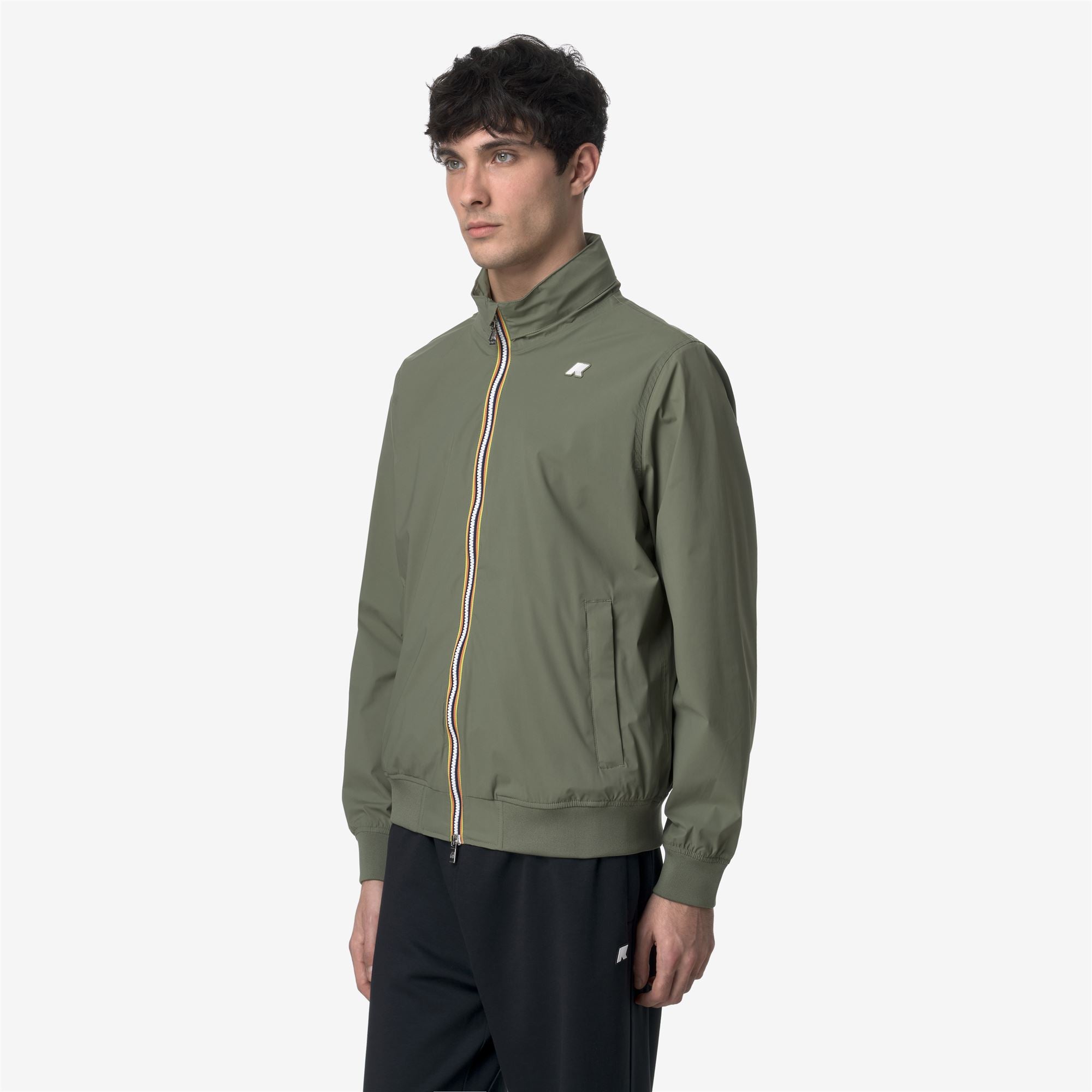 k-way-amaury-stretch-nylon-jersey-veste-courte-homme-green-lichen image 2