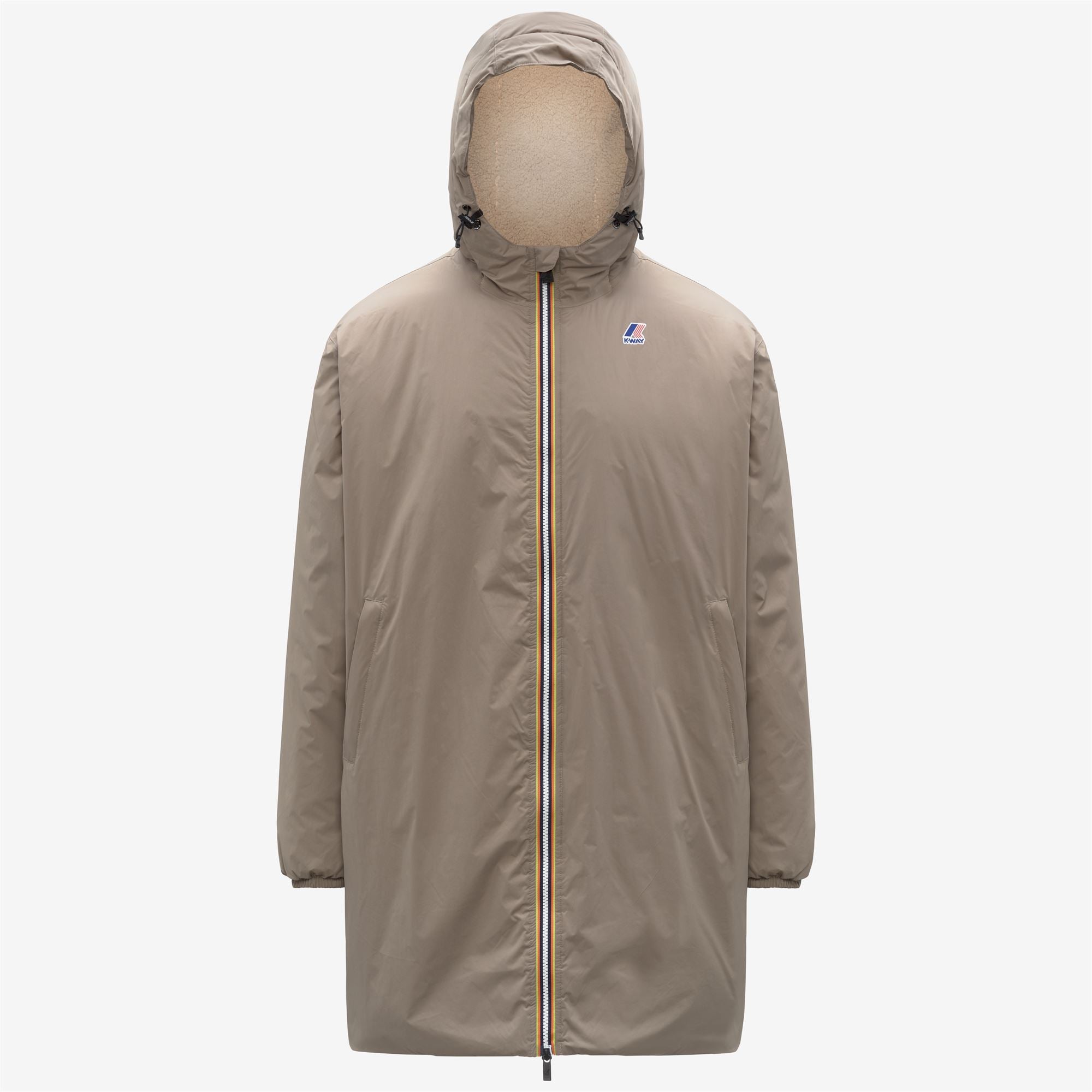 k-way-le-vrai-4-0-eiffel-east-orsetto-imperm-able-3-4-unisexe-beige-taupe image 3