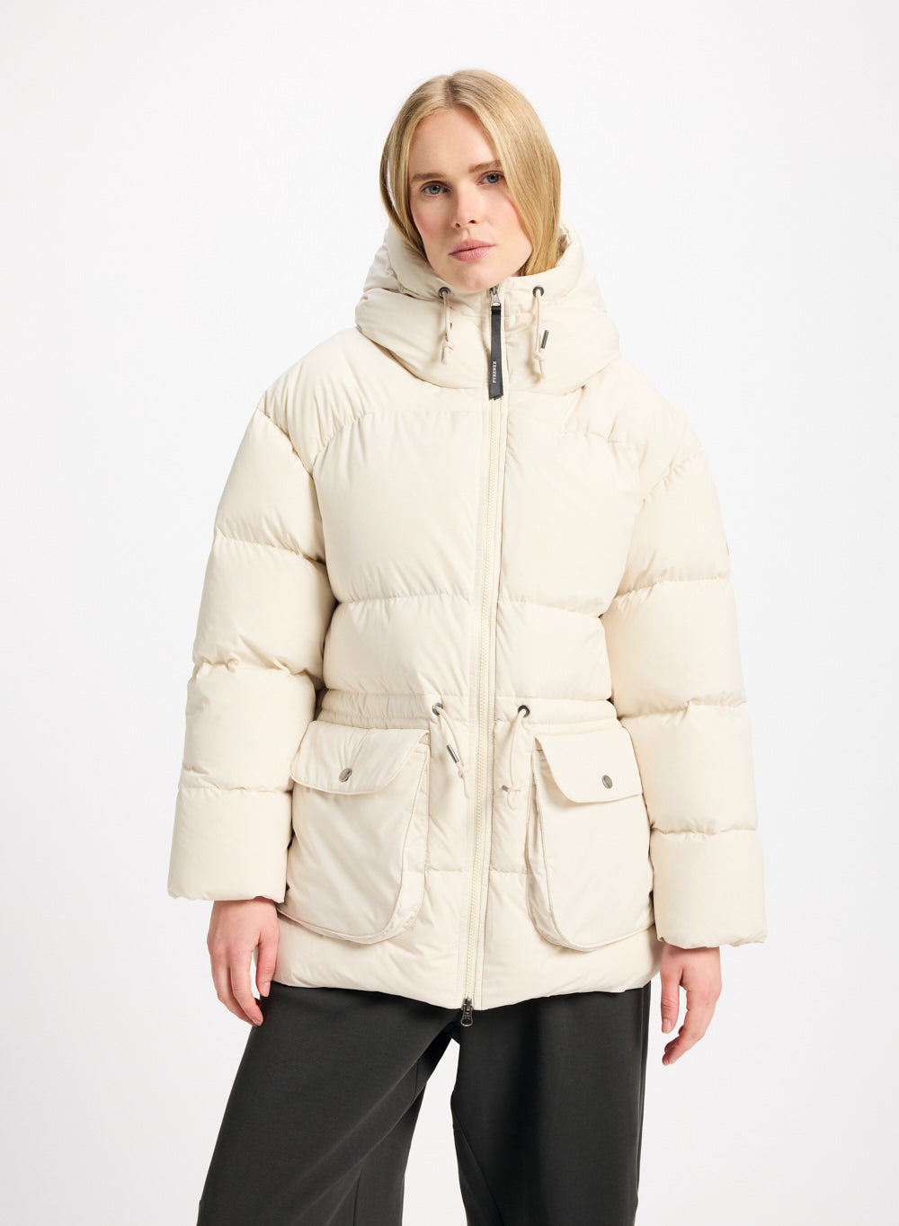 pyrenex-aule-doudoune-hiver-femme-capuche-ivoire image 1