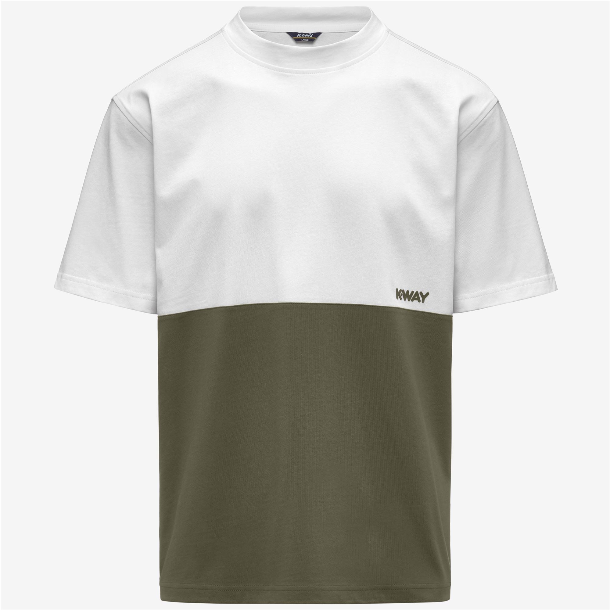 k-way-solo-jersey-colorblock-t-shirt-homme-green-lichen-white image 5