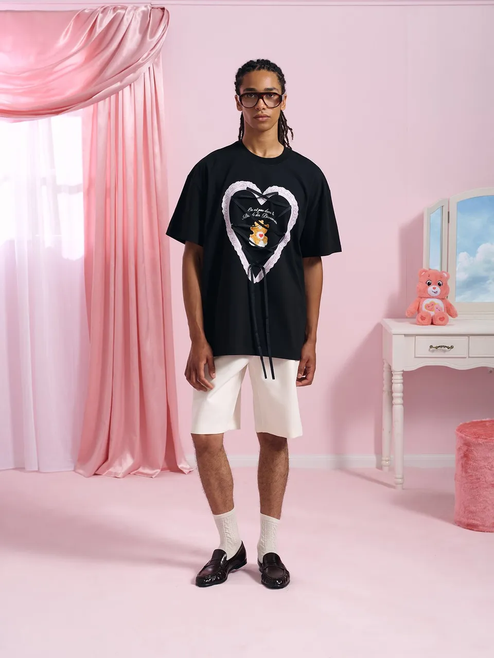 flotte-candie-t-shirt-bisounours-care-bears-oversize-coton image 1