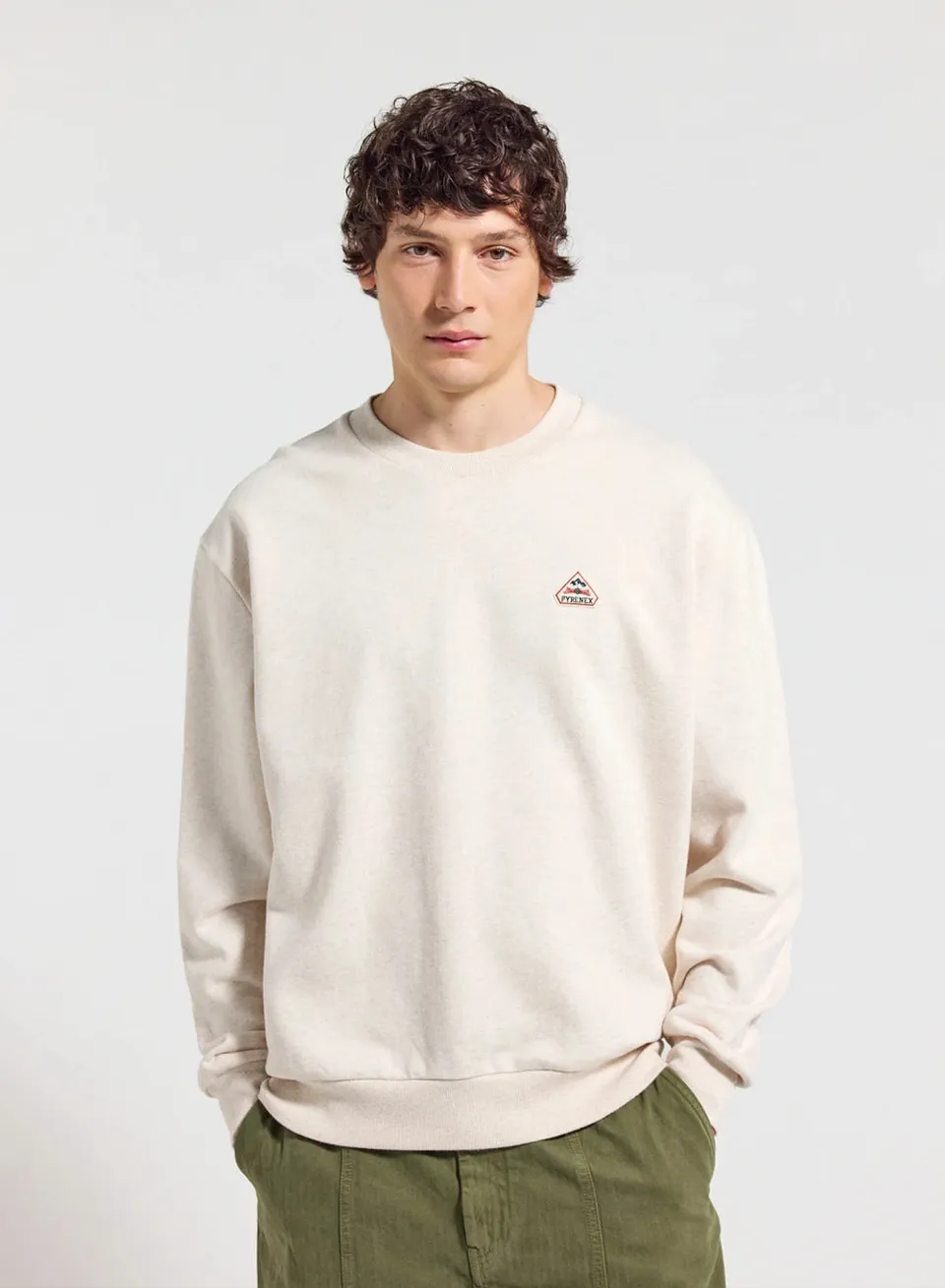 pyrenex-phase-sweat-col-rond-unisexe-en-coton-bio-cr-me image 1