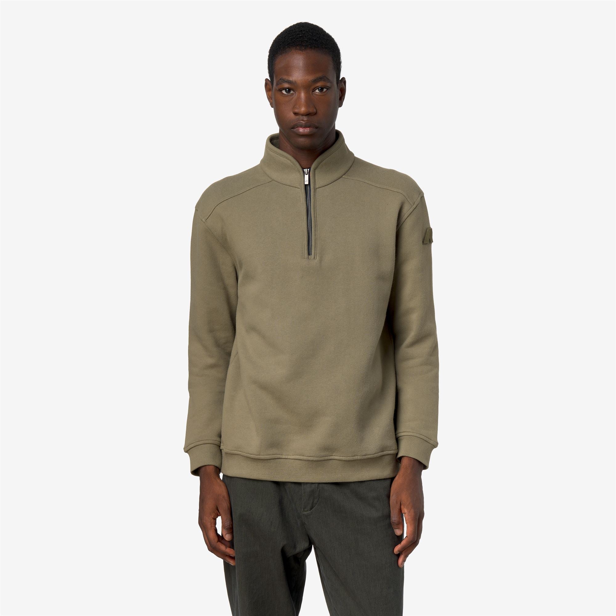 k-way-aubie-cotton-cashmere-pull-polaire-homme-green-army image 1